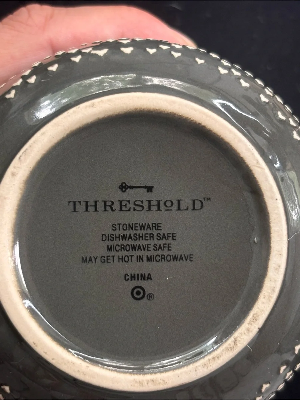 Threshold Gray Sweater Knit Reindeer Stoneware Coffee Mug Gold Handle 15 oz